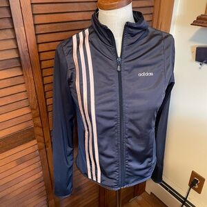 Adidas sport jacket, navy and pink size XS